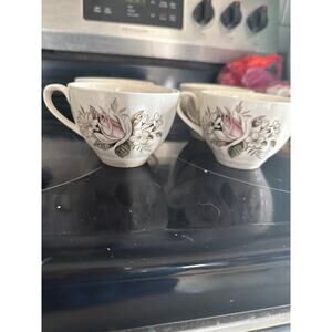 4 tea cups , English Staffordshire Deavonshire J&g meakin